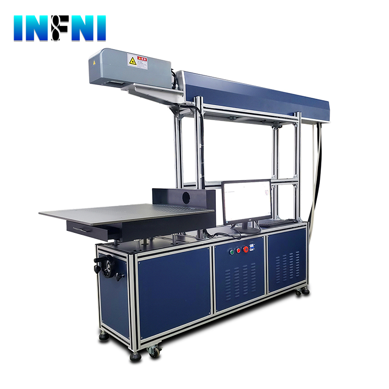  CO2 laser marking machine for Wood Jeans leather
